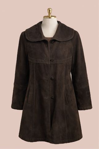 Cappotto marrone scuro in camoscio