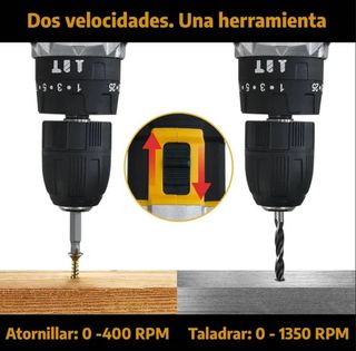 Maletín taladro percutor 21V con 2 baterías, NUEVO