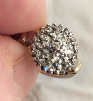 Anillo Oro Blanco 9ct Diamantes Vintage