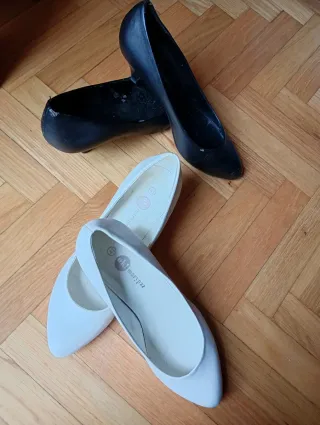 Lote 2 pares zapatos tacón bajo mujer