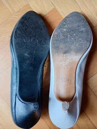 Lote 2 pares zapatos tacón bajo mujer