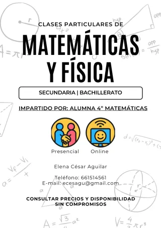 Clases particulares Matemáticas y Física.