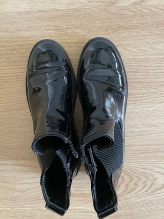 Botines piel niña negros ,38 pequeña mas 37