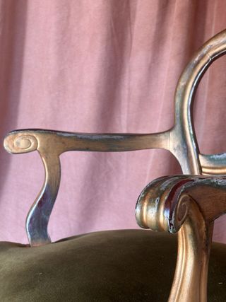 Silla Vintage Restaurada Madera y Terciopelo