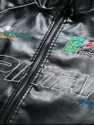 Chaqueta Cuero Moda Negra