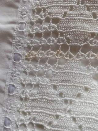 Juego Sábanas Cama 135 Encaje Blanco