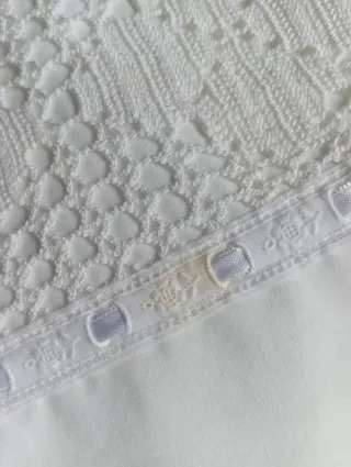 Juego Sábanas Cama 135 Encaje Blanco