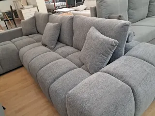 Sofá Chaiselongue Gris y Beige