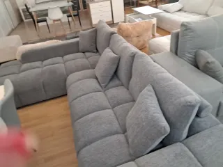 Sofá Chaiselongue Gris y Beige