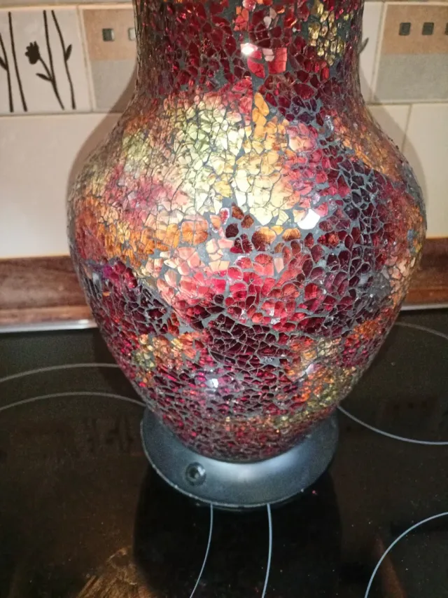 Lampada in Cristallo da Tavolo con Design Craquelato