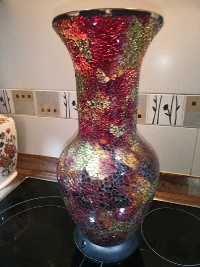 Lampada in Cristallo da Tavolo con Design Craquelato