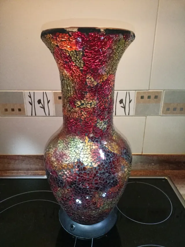 Lampada in Cristallo da Tavolo con Design Craquelato