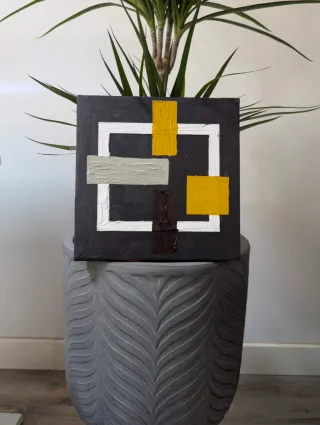 Cuadro Abstracto de autor. "Estructura Áurea"