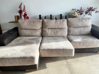 Sofá Cherlom Chocolate y Crema