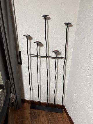 Candelabro de pie hierro forjado 5 velas