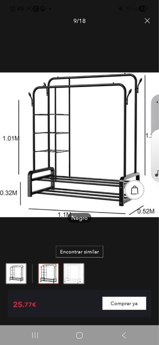 Porta abiti bianco in metallo