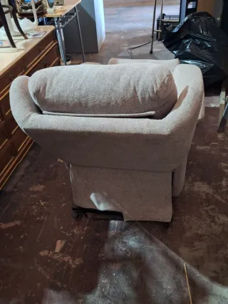 Sillón reclinable tela gris