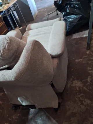 Sillón reclinable tela gris