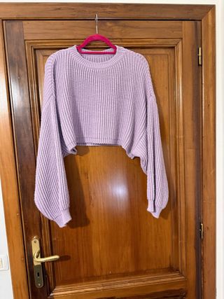 Maglione viola oversize