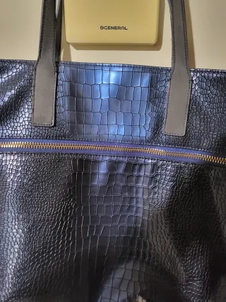 Bolso Armani Azul y Negro Cocodrilo