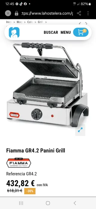 Sandwichera grill Fiamma industrial hostelería