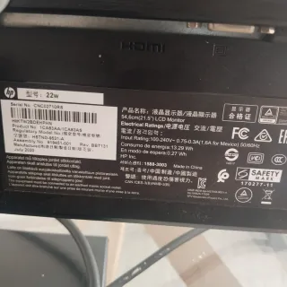 Monitor HP 22w Negro