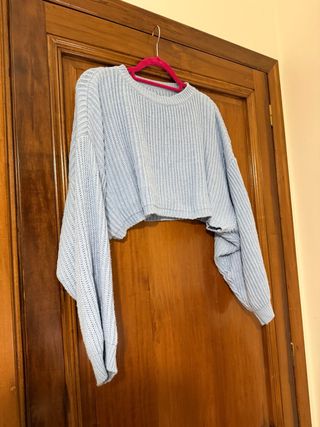 Maglione azzurro crop