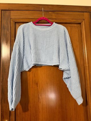 Maglione azzurro crop