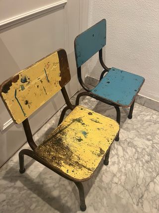 Sillas infantiles colegio vintage (2 unidades)