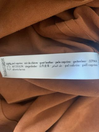 Vestido Uterqüe ante piel camel Talla M