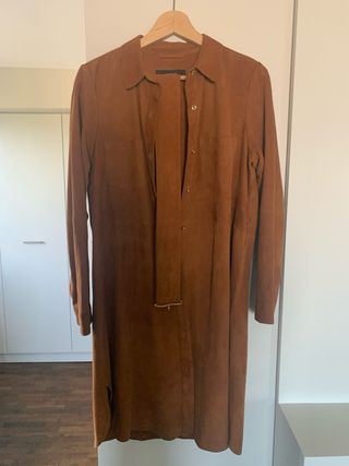 Vestido Uterqüe ante piel camel Talla M