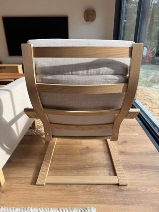 Sillón butaca Ikea Poäng con reposapiés