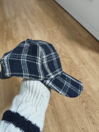 Gorra cuadros azul marino y blanco