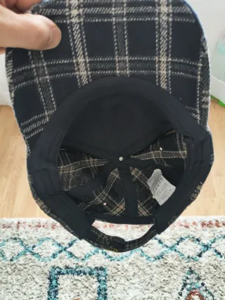 Gorra cuadros azul marino y blanco