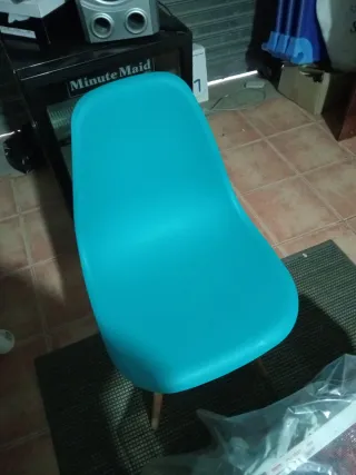 4 Sillas Salón Azul Turquesa