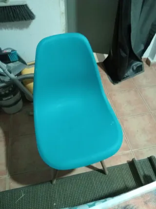 4 Sillas Salón Azul Turquesa