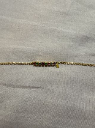 Pulsera baño oro 18kt plata gemas straigh