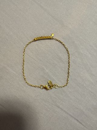 Pulsera baño oro 18kt plata gemas straigh