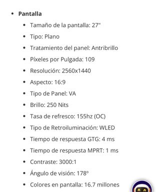 Monitor AOC Negro Q27G2E 27" LED QHD