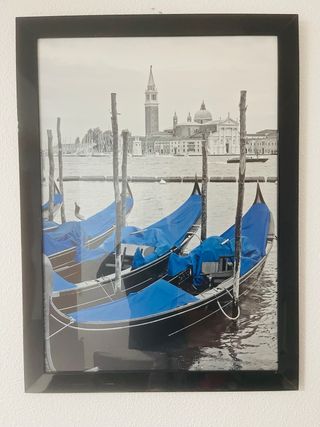 Cuadro Venecia Marco Negro Cristal 57x77
