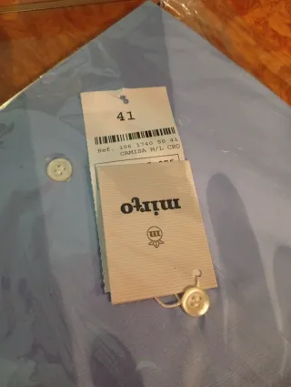 Camisa Mirto azul talla 41 sin estrenar manga larg
