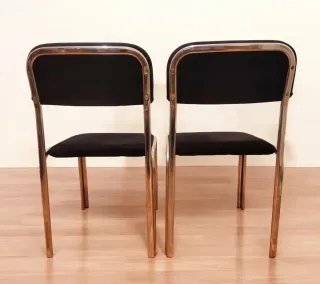 2 SILLAS CROMADAS VINTAGE ESTILO BAUHAUS