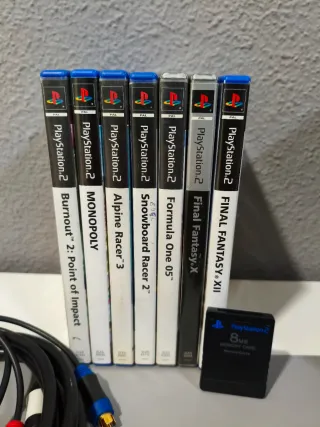 Consola PlayStation 2 + 8 Juegos y cables.