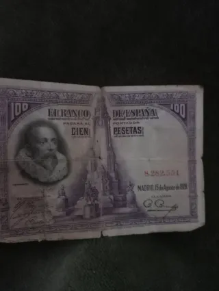 Billete 100 Pesetas España 1928