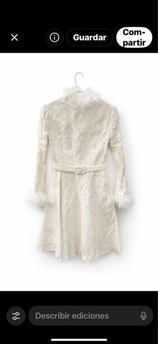 Vestido de novia antiguo encaje blanco