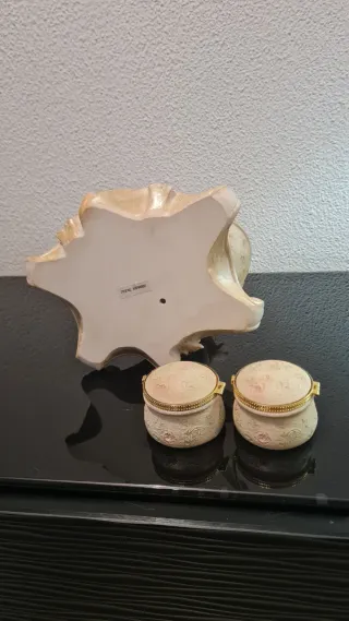 Joyero con Portavelas y Figura Ángel Art Nouveau