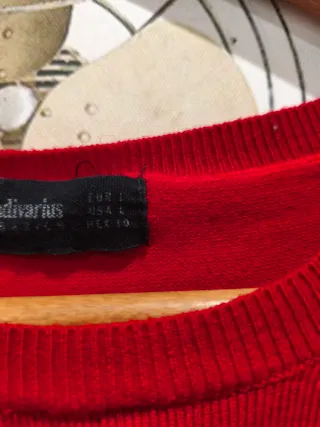 Jersey rojo Stradivarius manga francesa