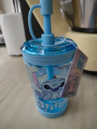 Borraccia Stitch con cannuccia per bambini