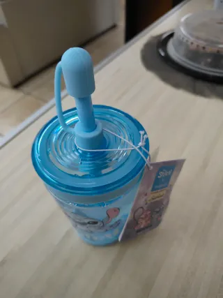 Borraccia Stitch con cannuccia per bambini