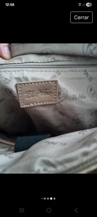 Maletín portadocumentos beige y gris